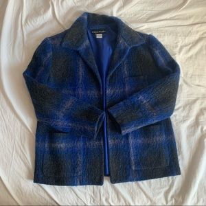 blue plaid vintage blazer
